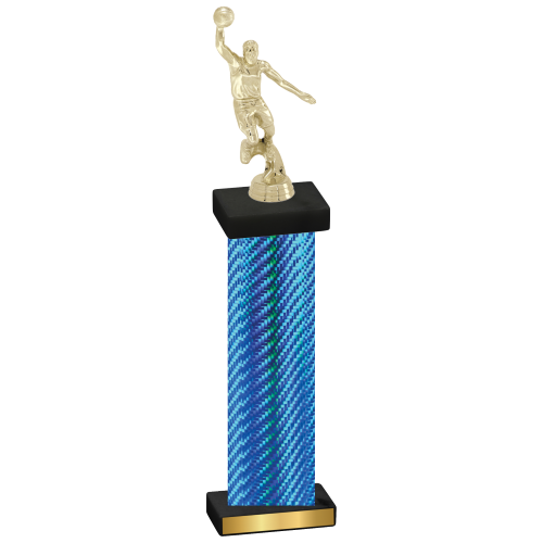 Single Blue Carbon Fiber Basketball Trophy