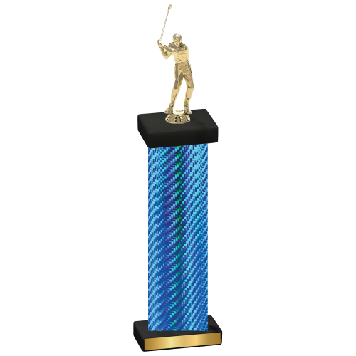 Single Blue Carbon Fiber Golf Trophy