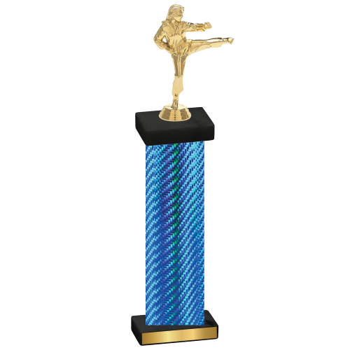 Single Blue Carbon Fiber Karate Trophy