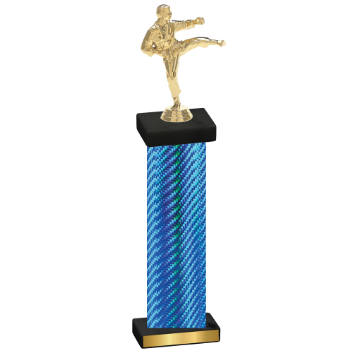 Single Blue Carbon Fiber Karate Trophy