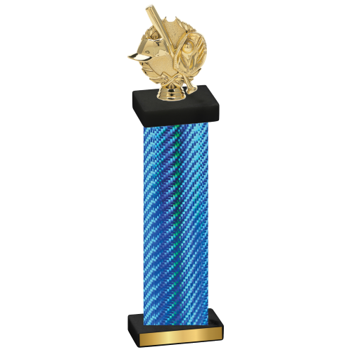 Single Blue Carbon Fiber Baseball Trophy