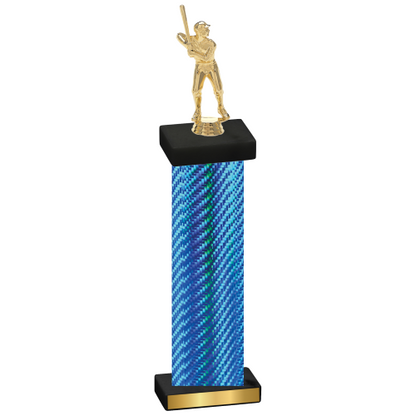 Single Blue Carbon Fiber Baseball Trophy