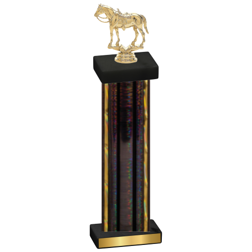 Single Black Glacier Horses Trophy