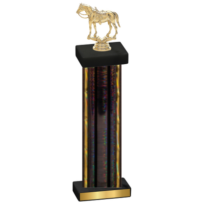 Single Black Glacier Horses Trophy