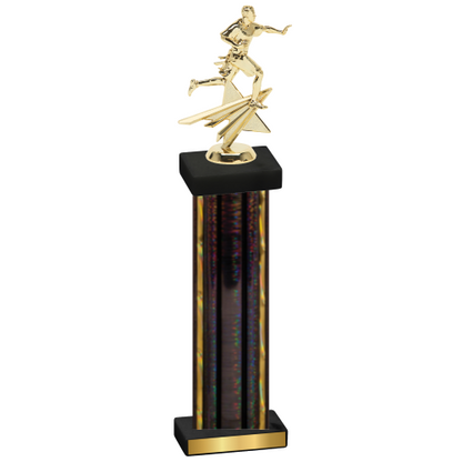 Single Black Glacier Flag Football Trophy