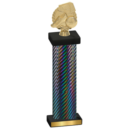 Single Black Carbon Fiber Soccer Trophy