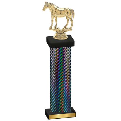 Single Black Carbon Fiber Horses Trophy