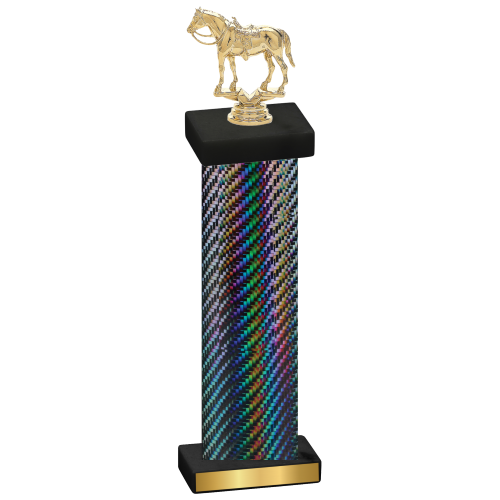 Single Black Carbon Fiber Horses Trophy