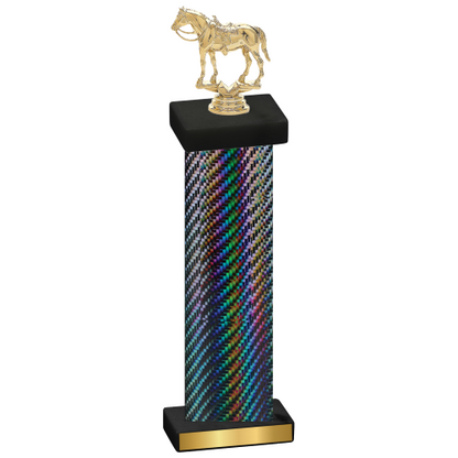 Single Black Carbon Fiber Horses Trophy