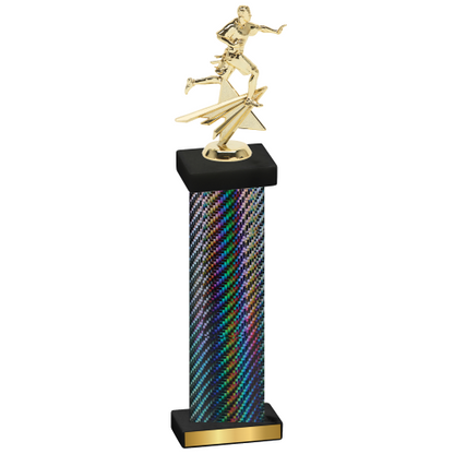 Single Black Carbon Fiber Flag Football Trophy