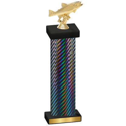 Single Black Carbon Fiber Fishing Trophy