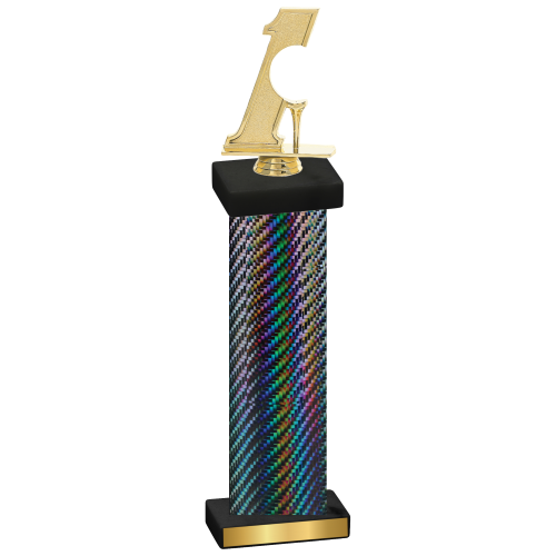 Single Black Carbon Fiber Golf Trophy