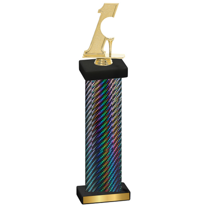 Single Black Carbon Fiber Golf Trophy