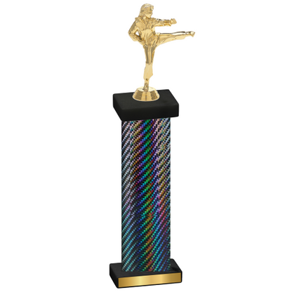 Single Black Carbon Fiber Karate Trophy