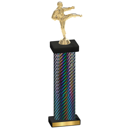 Single Black Carbon Fiber Karate Trophy