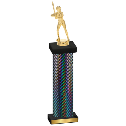 Single Black Carbon Fiber Softball Trophy