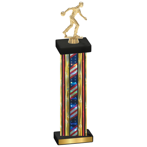 Single Flag USA Bowling Trophy