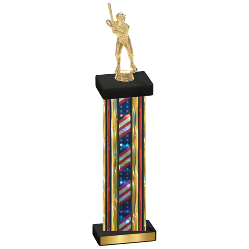 Single Flag USA Baseball Trophy