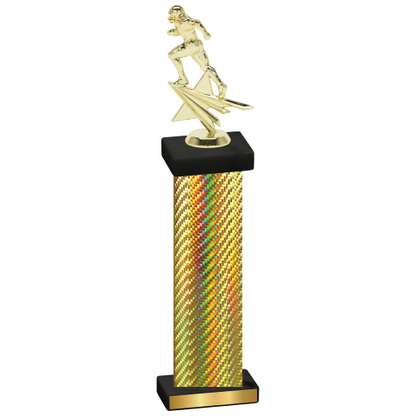 Single Gold Carbon Fiber Football Trophy