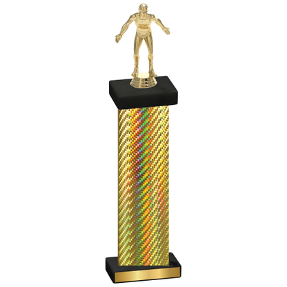 Single Gold Carbon Fiber Wrestling Trophy