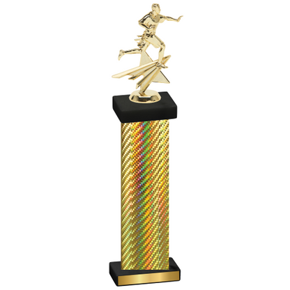 Single Gold Carbon Fiber Flag Football Trophy