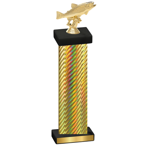 Single Gold Carbon Fiber Fishing Trophy