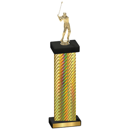 Single Gold Carbon Fiber Golf Trophy