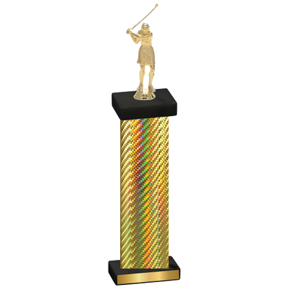 Single Gold Carbon Fiber Golf Trophy