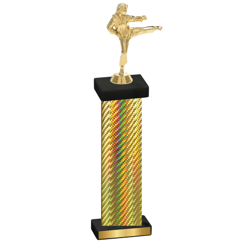 Single Gold Carbon Fiber Karate Trophy