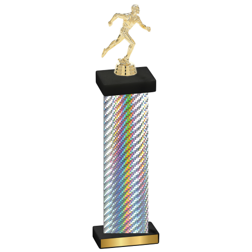 Single Silver Carbon Fiber Running Trophy