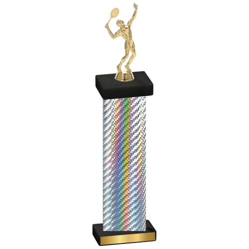 Single Silver Carbon Fiber Tennis Trophy