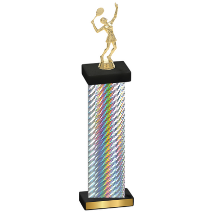 Single Silver Carbon Fiber Tennis Trophy