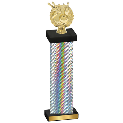 Single Silver Carbon Fiber Bowling Trophy