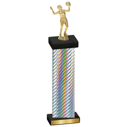 Single Silver Carbon Fiber Volleyball Trophy