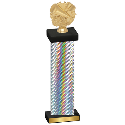 Single Silver Carbon Fiber Cheerleading Trophy