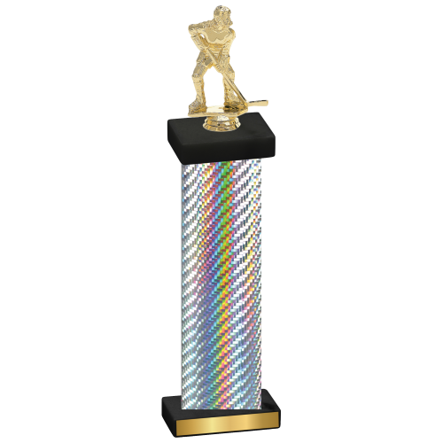 Single Silver Carbon Fiber Hockey Trophy