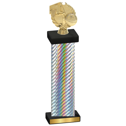 Single Silver Carbon Fiber Basketball Trophy