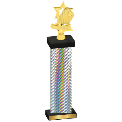 Single Silver Carbon Fiber Pickleball Trophy