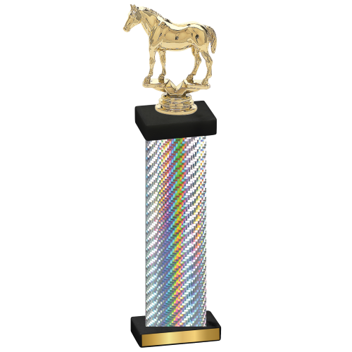 Single Silver Carbon Fiber Horses Trophy