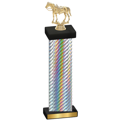 Single Silver Carbon Fiber Horses Trophy