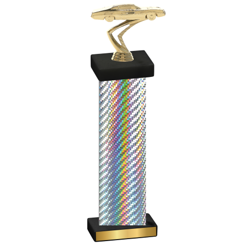 Single Silver Carbon Fiber Cars Trophy