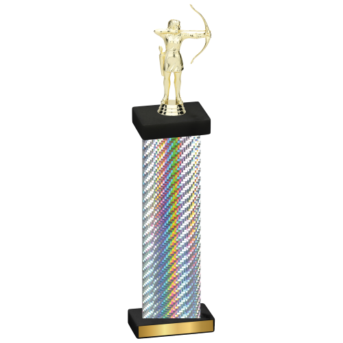 Single Silver Carbon Fiber Archery Trophy