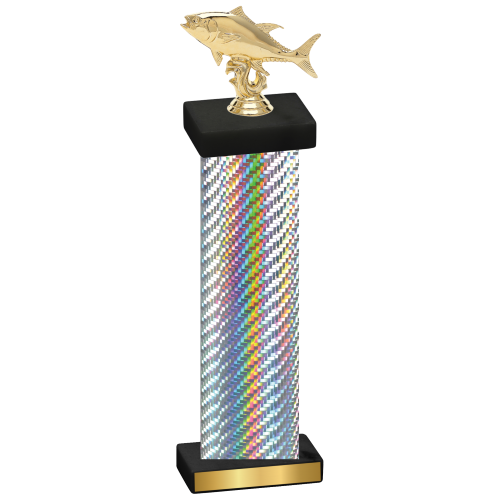 Single Silver Carbon Fiber Fishing Trophy