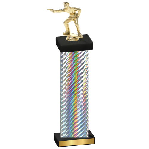 Single Silver Carbon Fiber Shooter Trophy