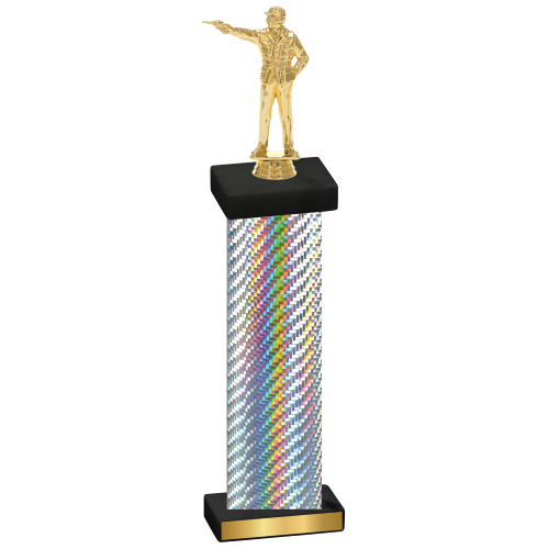 Single Silver Carbon Fiber Shooter Trophy