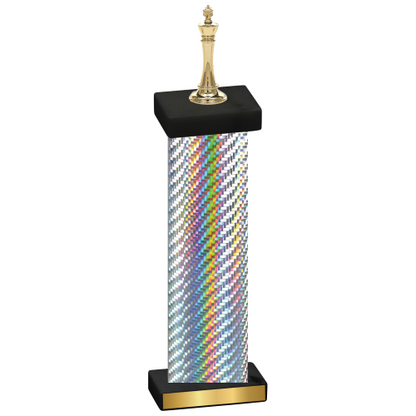 Single Silver Carbon Fiber Chess Trophy