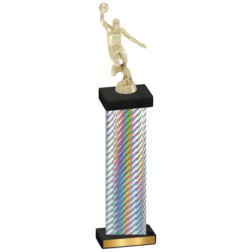 Single Silver Carbon Fiber Basketball Trophy