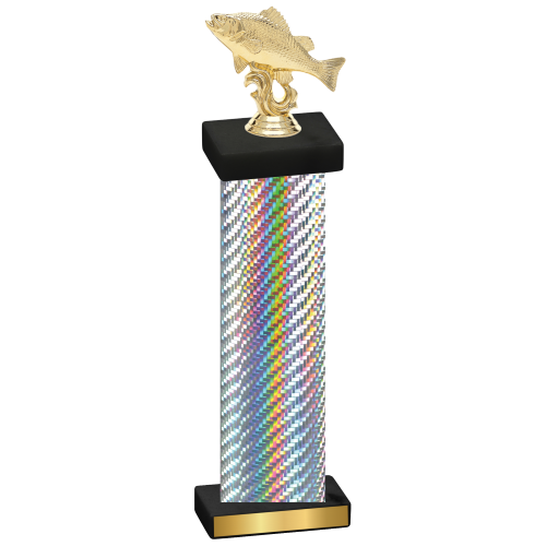 Single Silver Carbon Fiber Fishing Trophy