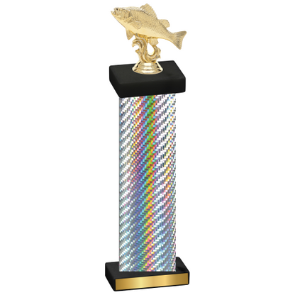 Single Silver Carbon Fiber Fishing Trophy