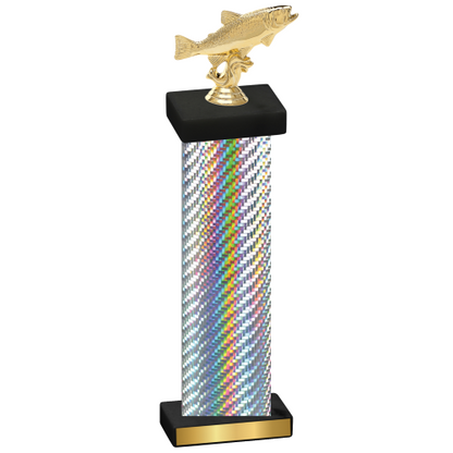 Single Silver Carbon Fiber Fishing Trophy